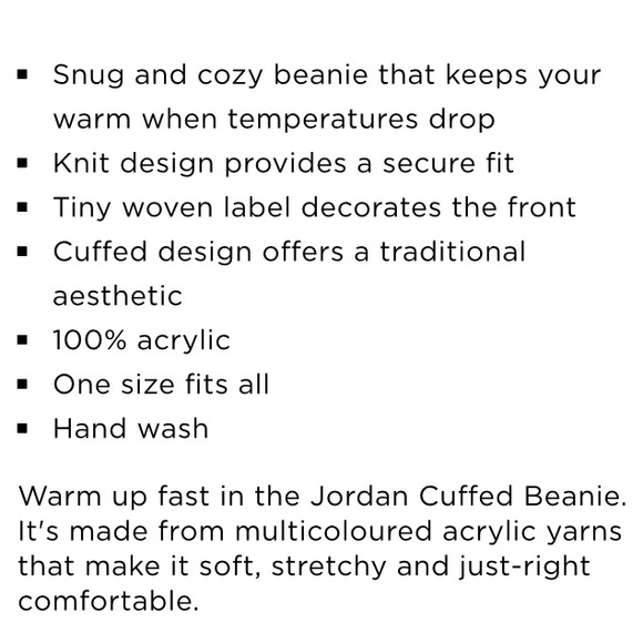 🆕🖤JORDAN UNISEX KNIT SLOUCHY BEANIE🖤🆕 - Picture 9 of 9